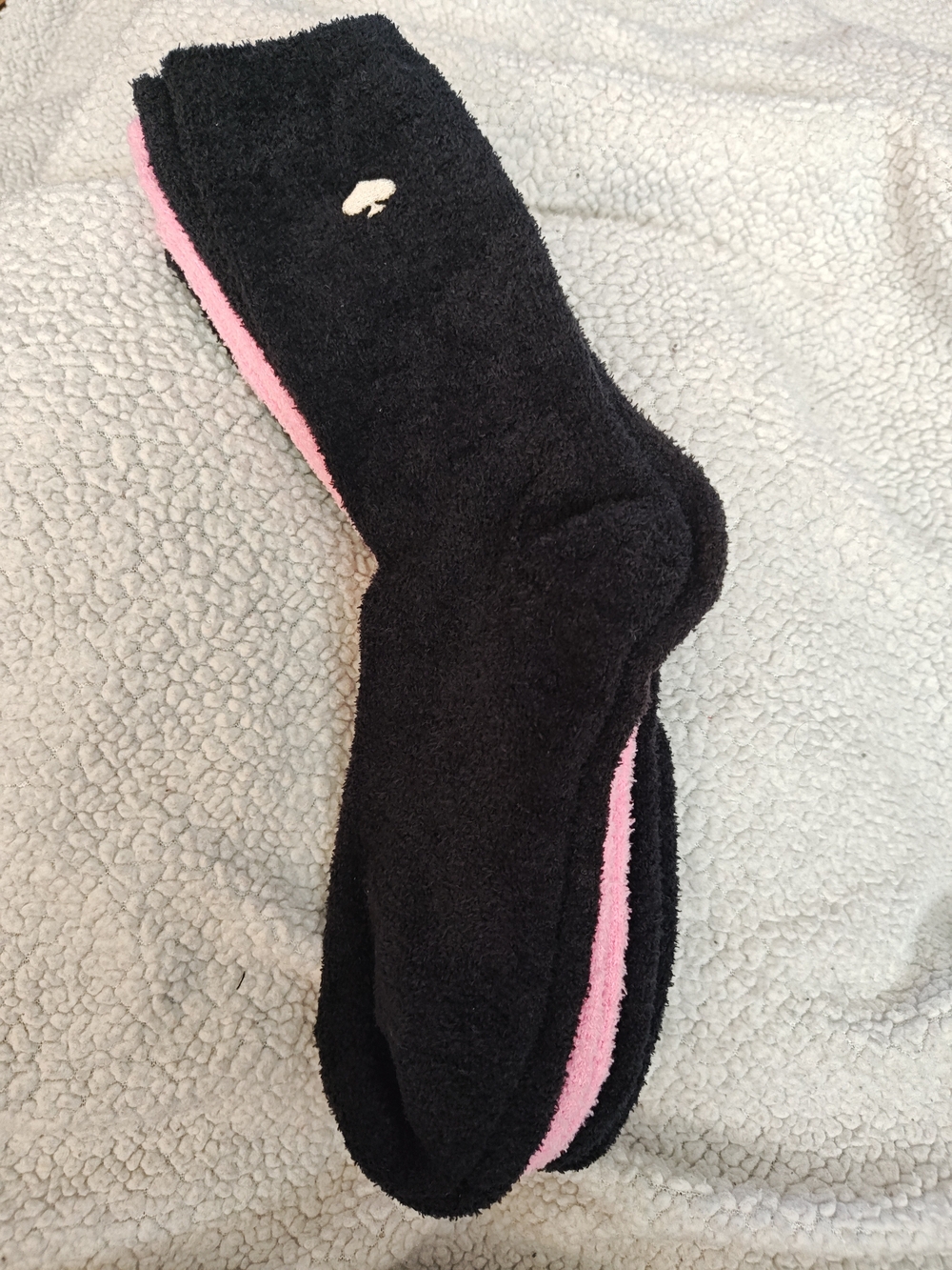 Kate Spade Black & Pink Polka Dot Cozy Home 3 Pair Socks - Picture 3 of 3